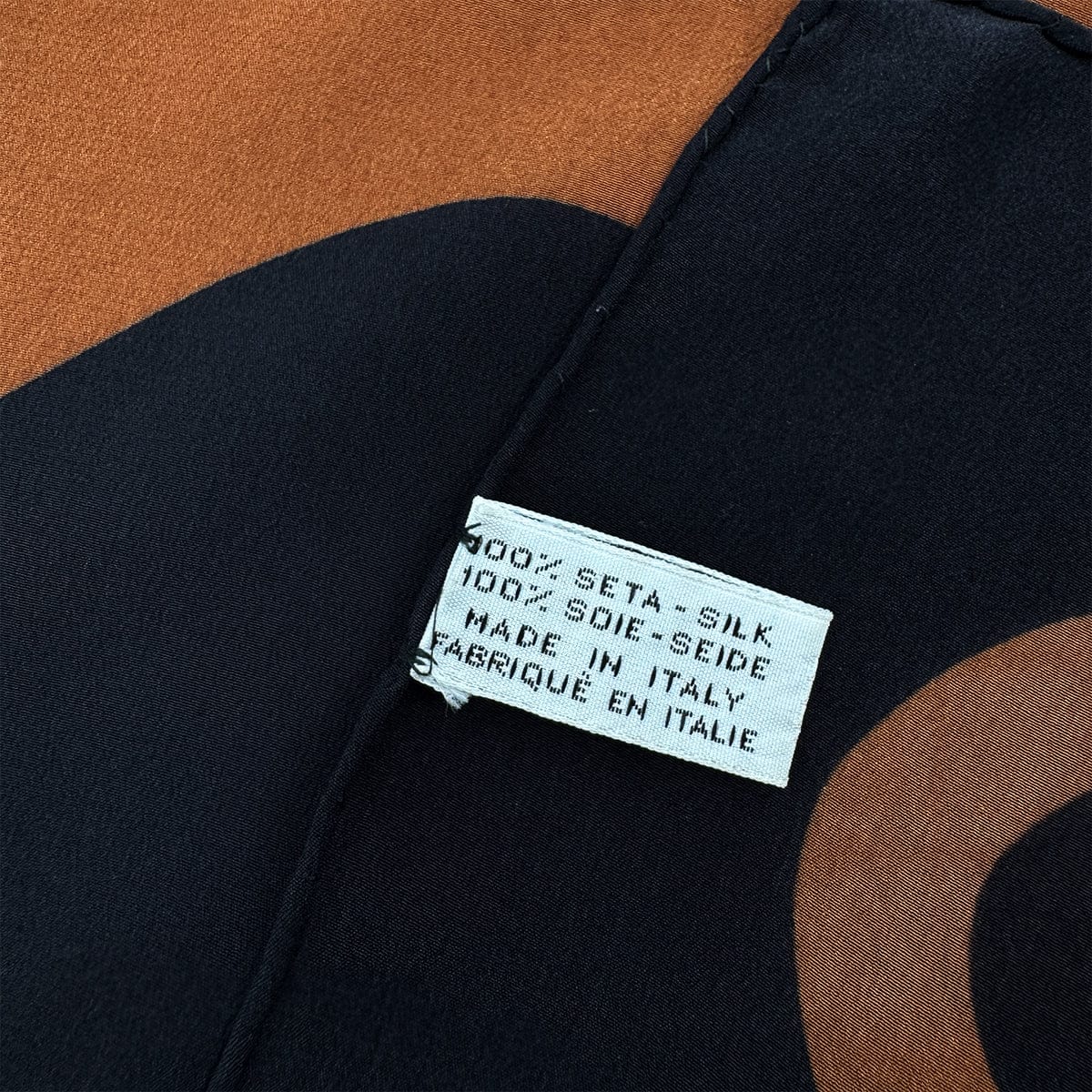 Luxury Promise Japan VINTAGE CHANEL MADEMOISELLE LOGO SCARF BLACK BROWN SILK 90324796