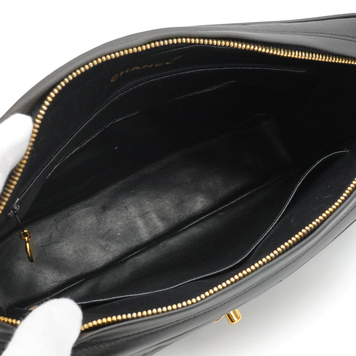 Luxury Promise Japan VINTAGE CHANEL MATELASSE BIJOU CHAIN SHOULDER BAG FRINGE BLACK LAMB SKIN GOLD HARDWARE 90340128