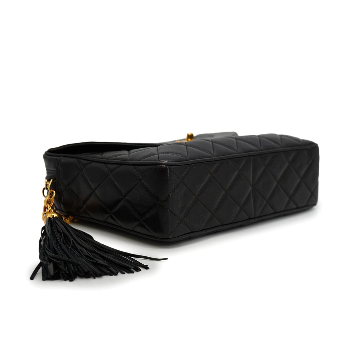 Luxury Promise Japan VINTAGE CHANEL MATELASSE BIJOU CHAIN SHOULDER BAG FRINGE BLACK LAMB SKIN GOLD HARDWARE 90340128