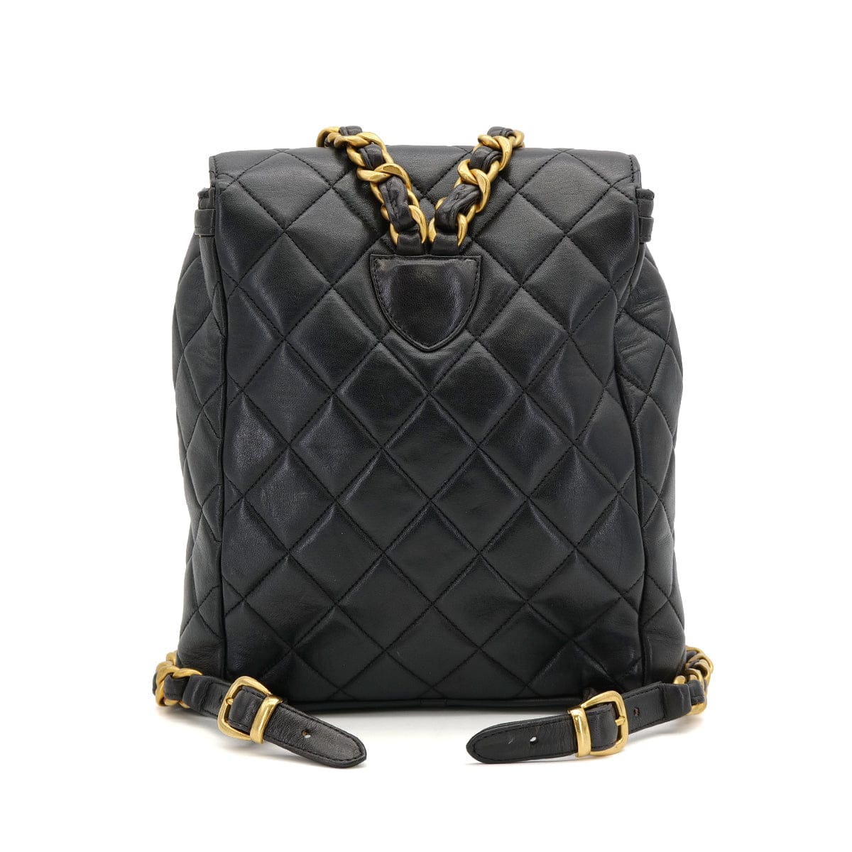 Luxury Promise Japan VINTAGE CHANEL MATELASSE CHAIN BACKPACK BLACK LAMB SKIN GOLD HARDWARE 90317880
