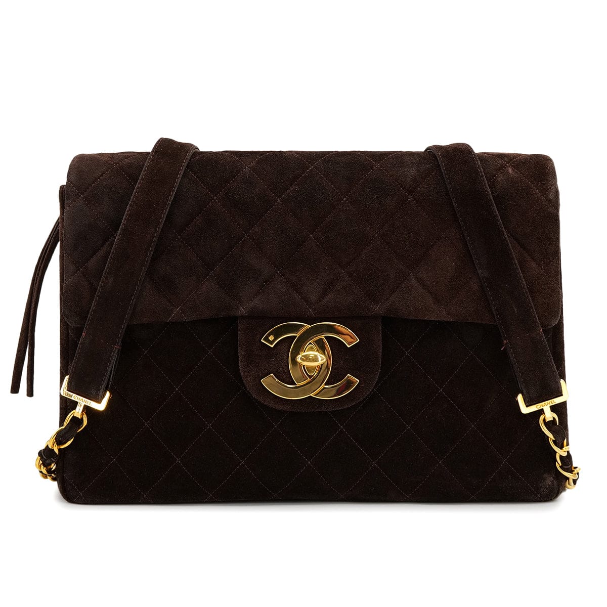 Luxury Promise Japan VINTAGE CHANEL MATELASSE CHAIN BACKPACK BROWN SUEDE GOLD HARDWARE 90312674