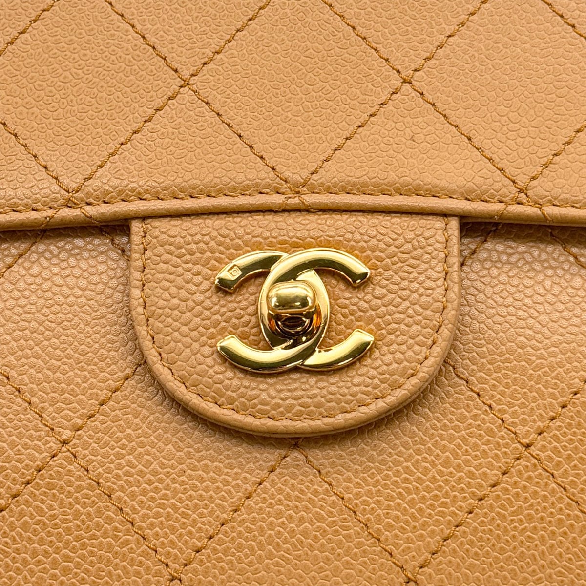Luxury Promise Japan VINTAGE CHANEL MATELASSE CHAIN SHOULDER BAG BEIGE CAVIAR SKIN GOLD HARDWARE 90311873