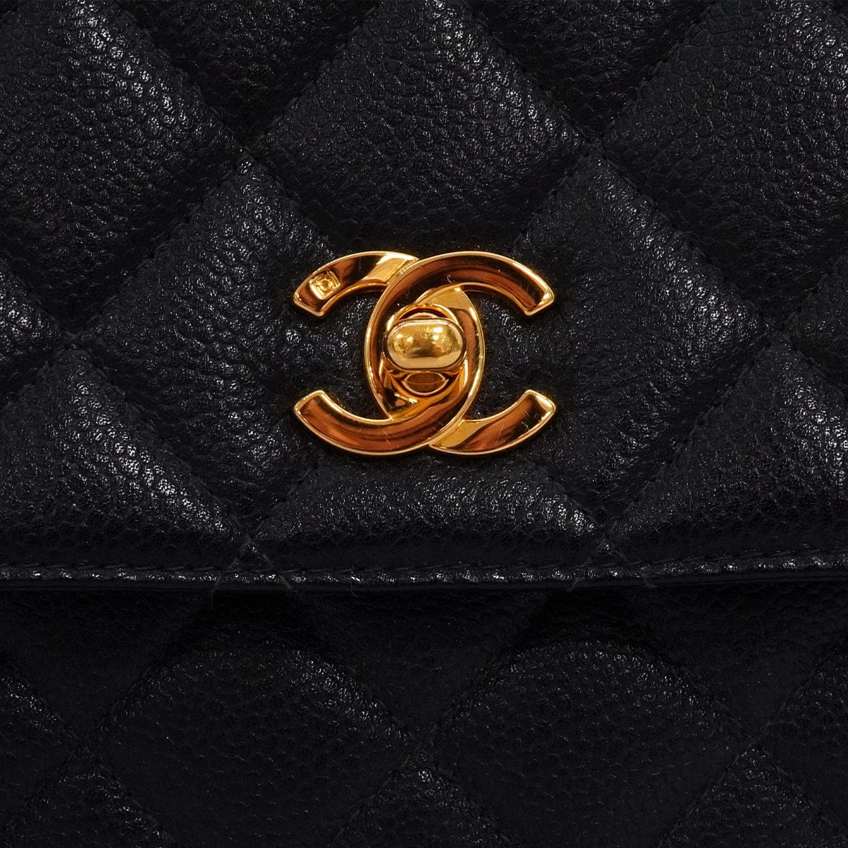 Luxury Promise Japan VINTAGE CHANEL MATELASSE CHAIN SHOULDER BAG BLACK CAVIAR SKIN GOLD HARDWARE 90345506