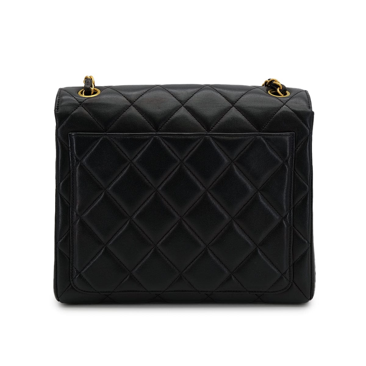 Luxury Promise Japan VINTAGE CHANEL MATELASSE CHAIN SHOULDER BAG BLACK LAMB SKIN GOLD HARDWARE 90314776