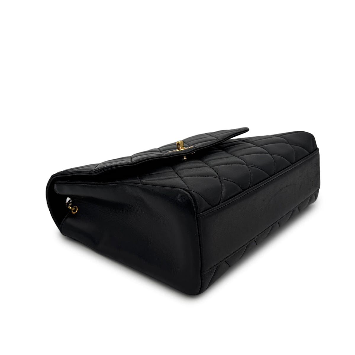 Luxury Promise Japan VINTAGE CHANEL MATELASSE CHAIN SHOULDER BAG BLACK LAMB SKIN GOLD HARDWARE 90314776