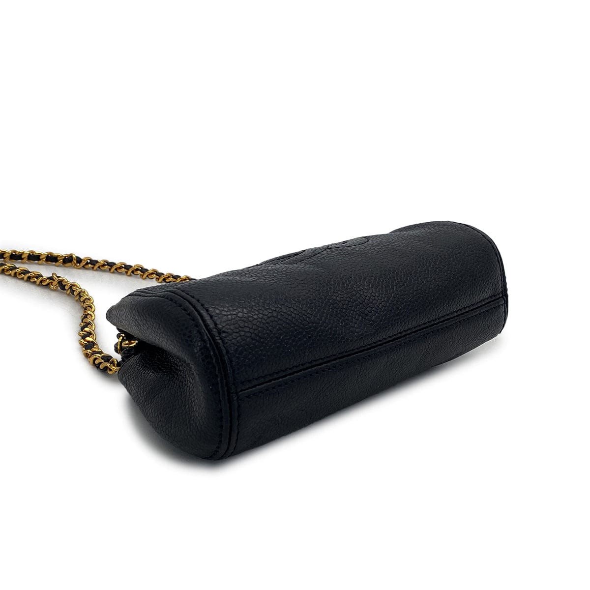 Luxury Promise Japan VINTAGE CHANEL MATELASSE CHAIN SHOULDER BAG BLACK LAMB SKIN GOLD HARDWARE 90317292