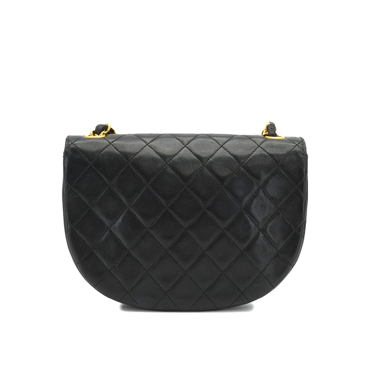 Luxury Promise Japan VINTAGE CHANEL MATELASSE CHAIN SHOULDER BAG BLACK LAMB SKIN GOLD HARDWARE 90334142