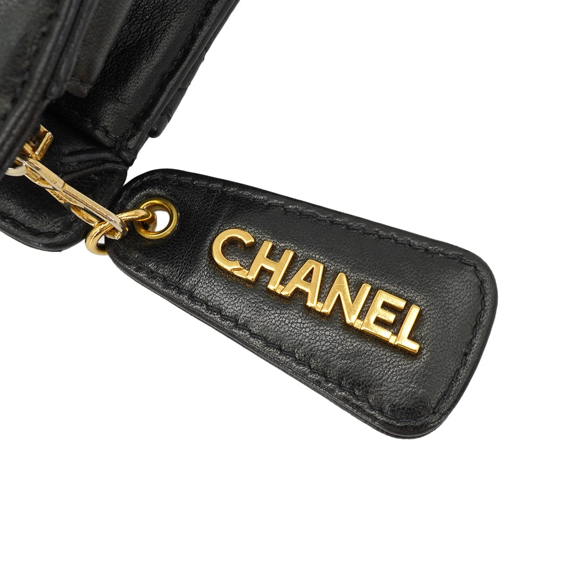 Luxury Promise Japan VINTAGE CHANEL MATELASSE CHAIN SHOULDER BAG BLACK LAMB SKIN GOLD HARDWARE 90334155