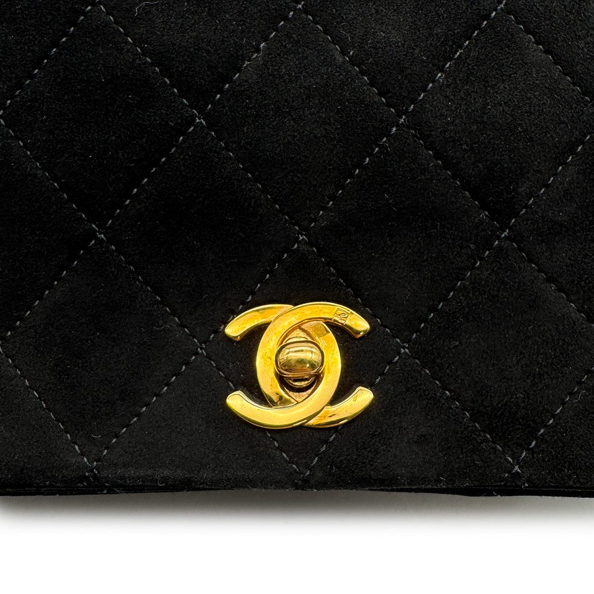 Luxury Promise Japan VINTAGE CHANEL MATELASSE CHAIN SHOULDER BAG BLACK SUEDE GOLD HARDWARE 90318520