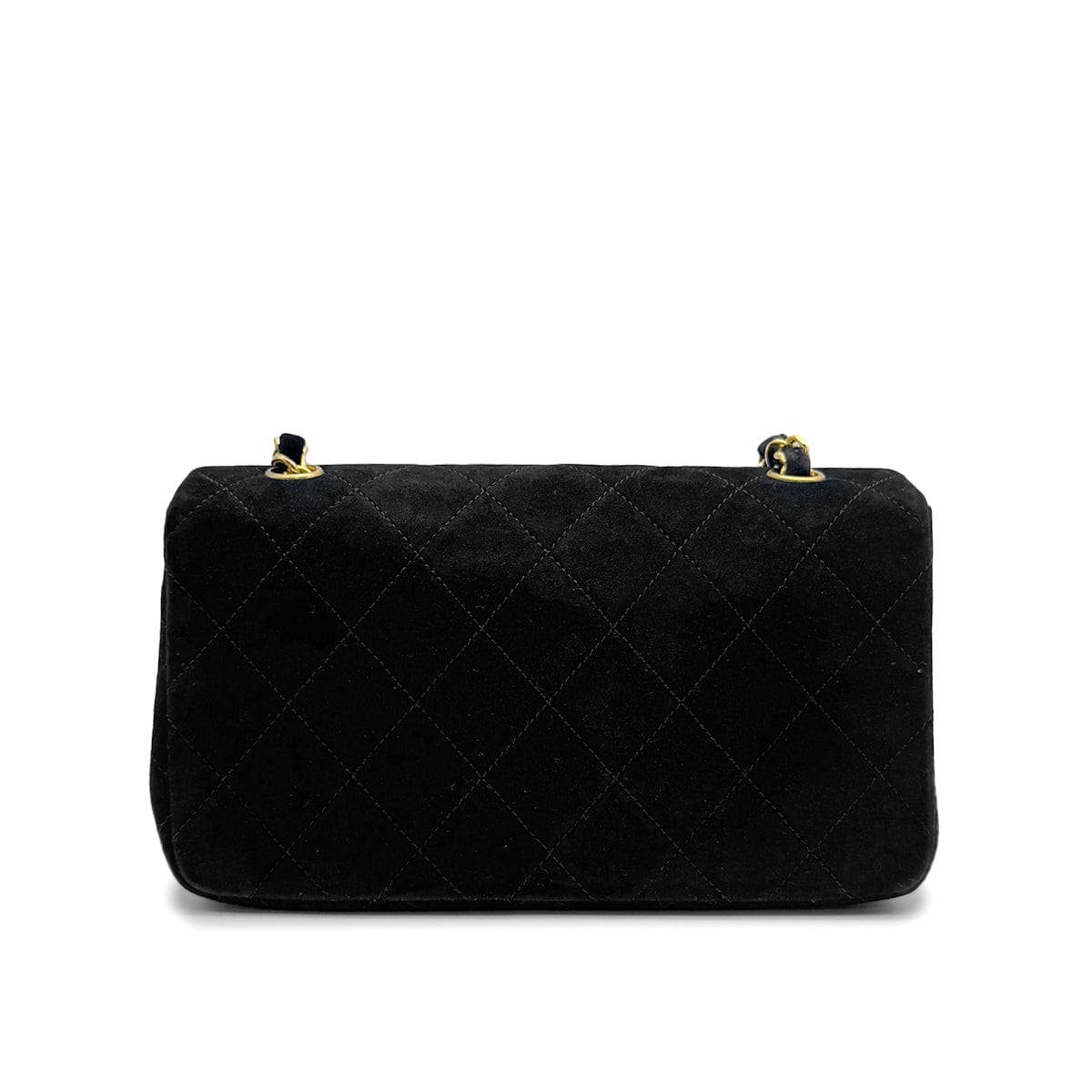 Luxury Promise Japan VINTAGE CHANEL MATELASSE CHAIN SHOULDER BAG BLACK SUEDE GOLD HARDWARE 90318520