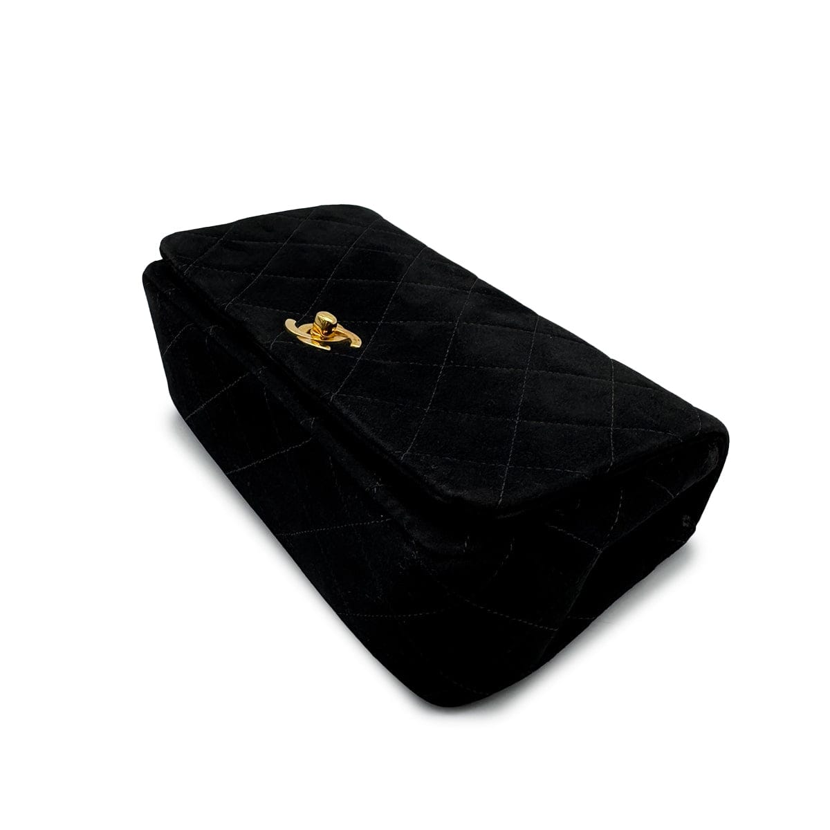 Luxury Promise Japan VINTAGE CHANEL MATELASSE CHAIN SHOULDER BAG BLACK SUEDE GOLD HARDWARE 90318520