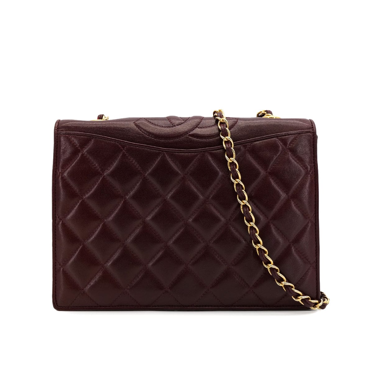 Luxury Promise Japan VINTAGE CHANEL MATELASSE CHAIN SHOULDER BAG BORDEAUX LAMB SKIN GOLD HARDWARE 90310321