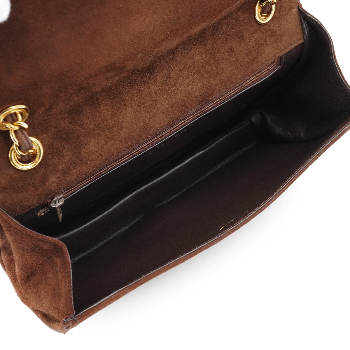 Luxury Promise Japan VINTAGE CHANEL MATELASSE CHAIN SHOULDER BAG BROWN SUEDE GOLD HARDWARE 90334872