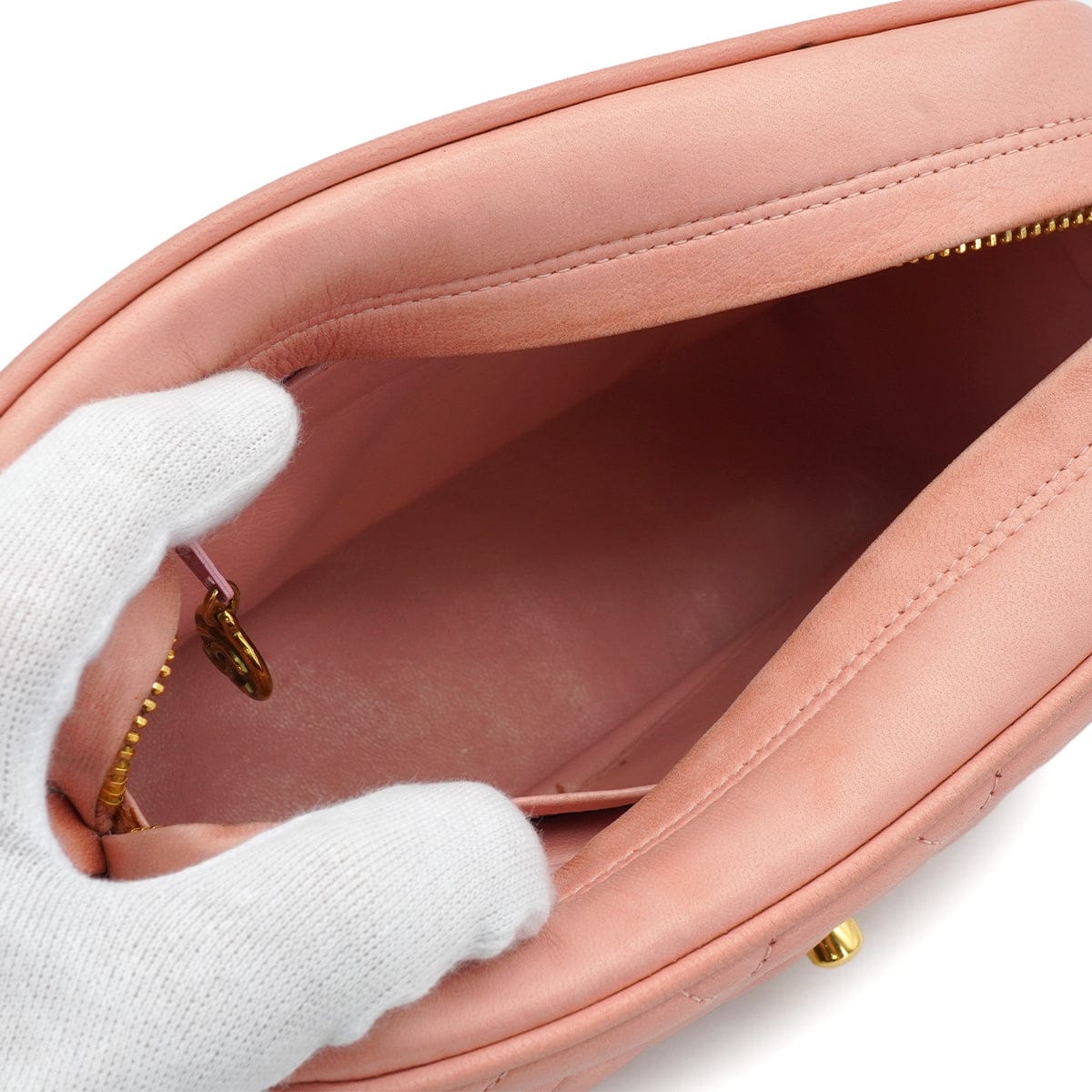 Luxury Promise Japan VINTAGE CHANEL MATELASSE CHAIN SHOULDER BAG FRINGE PINK LAMB SKIN GOLD HARDWARE 90334504