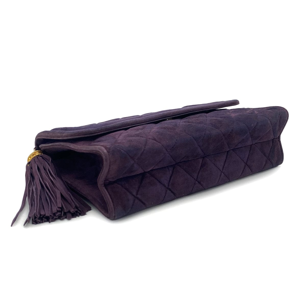 Luxury Promise Japan VINTAGE CHANEL MATELASSE CHAIN SHOULDER BAG FRINGE PURPLE SUEDE GOLD HARDWARE 90311295