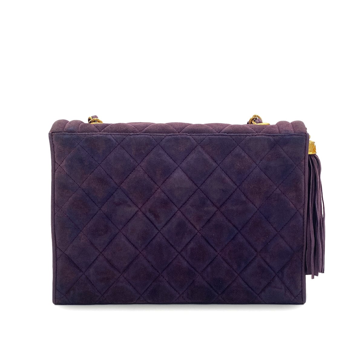 Luxury Promise Japan VINTAGE CHANEL MATELASSE CHAIN SHOULDER BAG FRINGE PURPLE SUEDE GOLD HARDWARE 90311295
