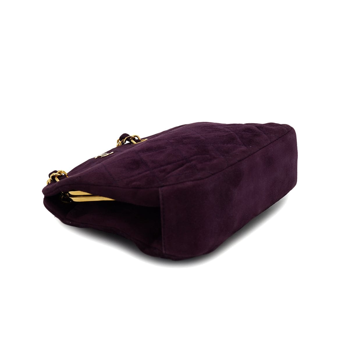 Luxury Promise Japan VINTAGE CHANEL MATELASSE CHAIN SHOULDER BAG PURPLE SUEDE GOLD HARDWARE 90335036