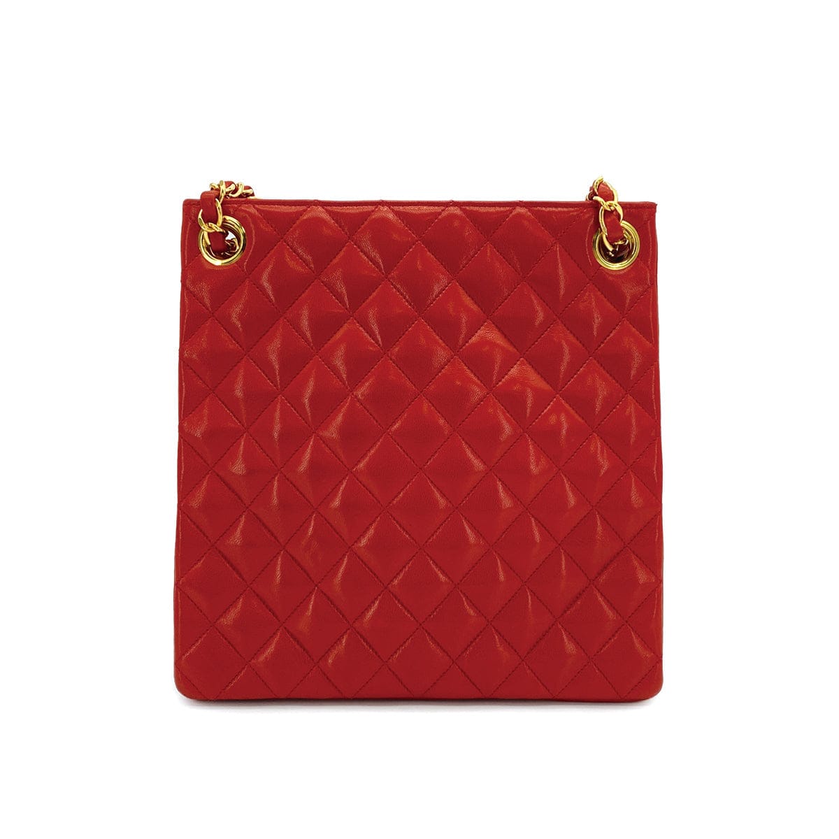 Luxury Promise Japan VINTAGE CHANEL MATELASSE CHAIN SHOULDER BAG RED LAMB SKIN GOLD HARDWARE 90311877