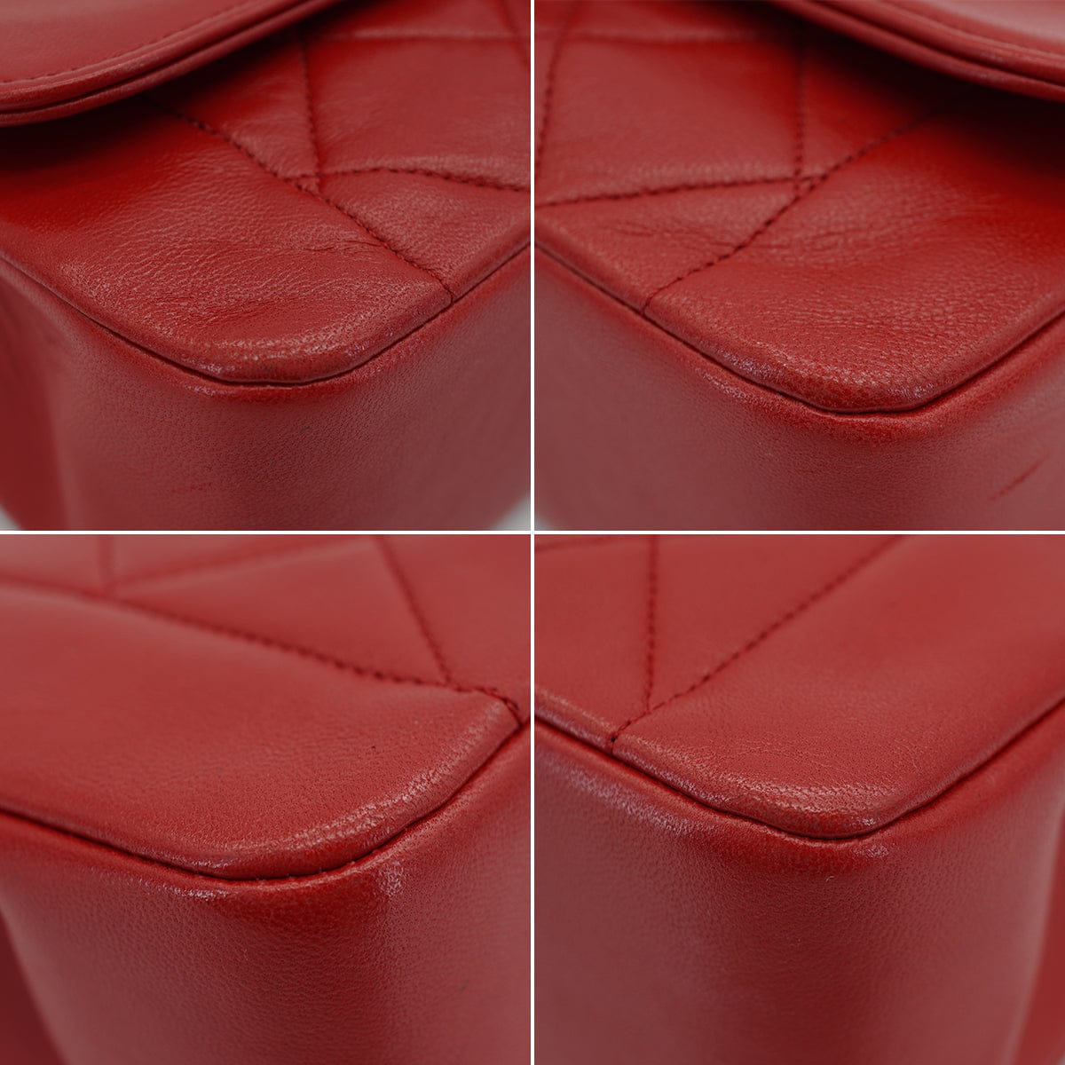 Luxury Promise Japan VINTAGE CHANEL MATELASSE CHAIN SHOULDER BAG RED LAMB SKIN GOLD HARDWARE 90335593
