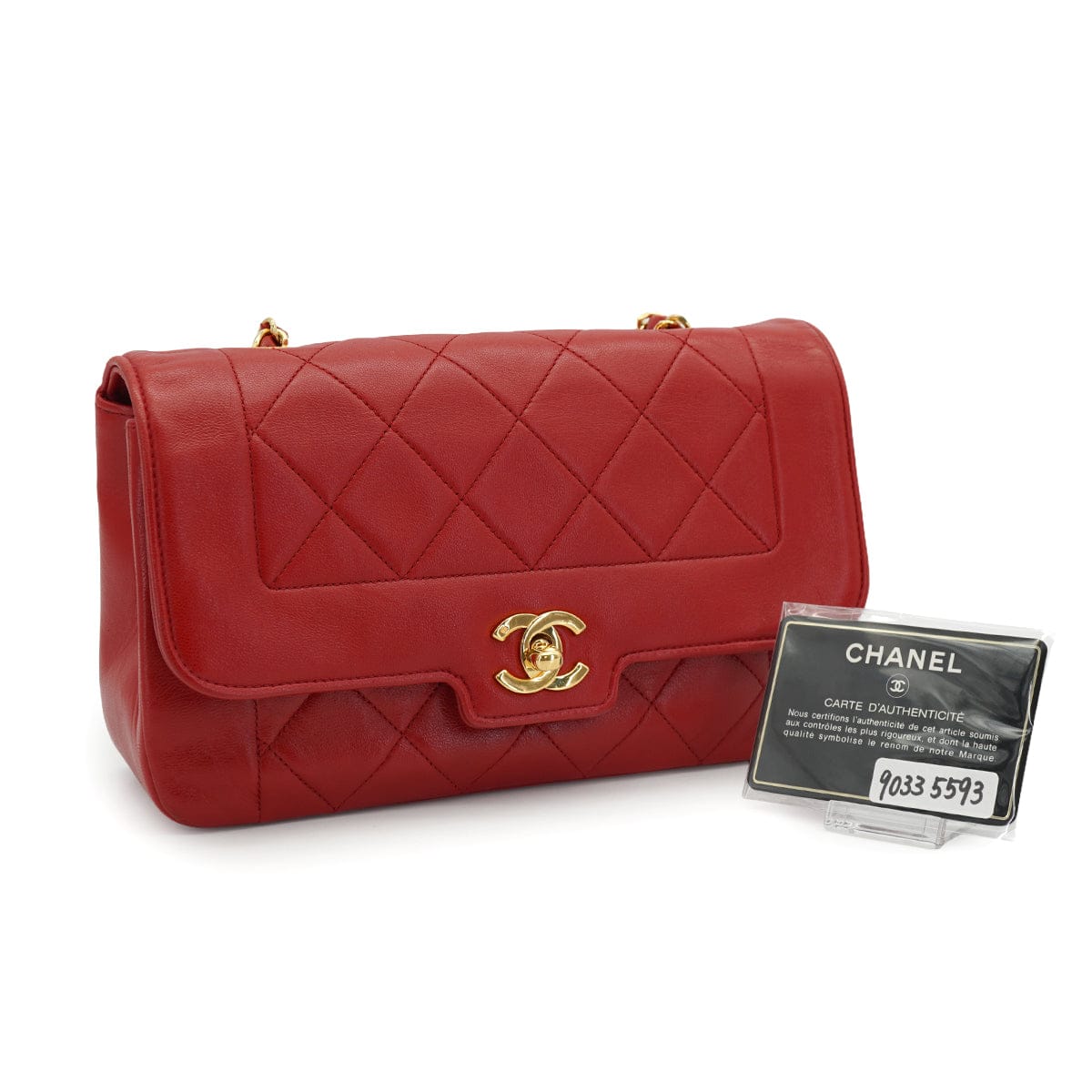 Luxury Promise Japan VINTAGE CHANEL MATELASSE CHAIN SHOULDER BAG RED LAMB SKIN GOLD HARDWARE 90335593