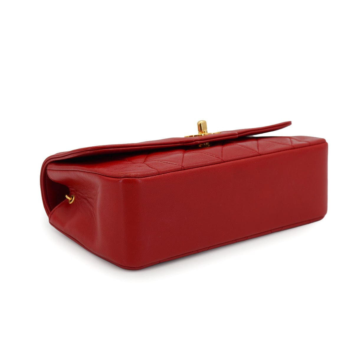 Luxury Promise Japan VINTAGE CHANEL MATELASSE CHAIN SHOULDER BAG RED LAMB SKIN GOLD HARDWARE 90335593