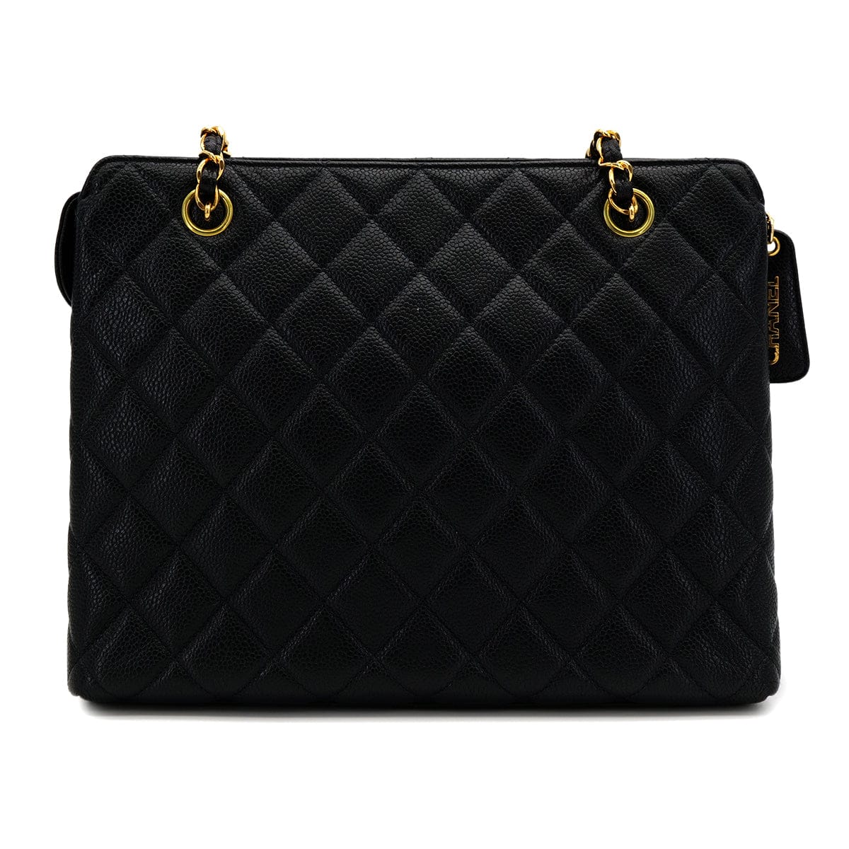 Luxury Promise Japan VINTAGE CHANEL MATELASSE CHAIN TOTE BAG BLACK CAVIAR SKIN GOLD HARDWARE 90318740