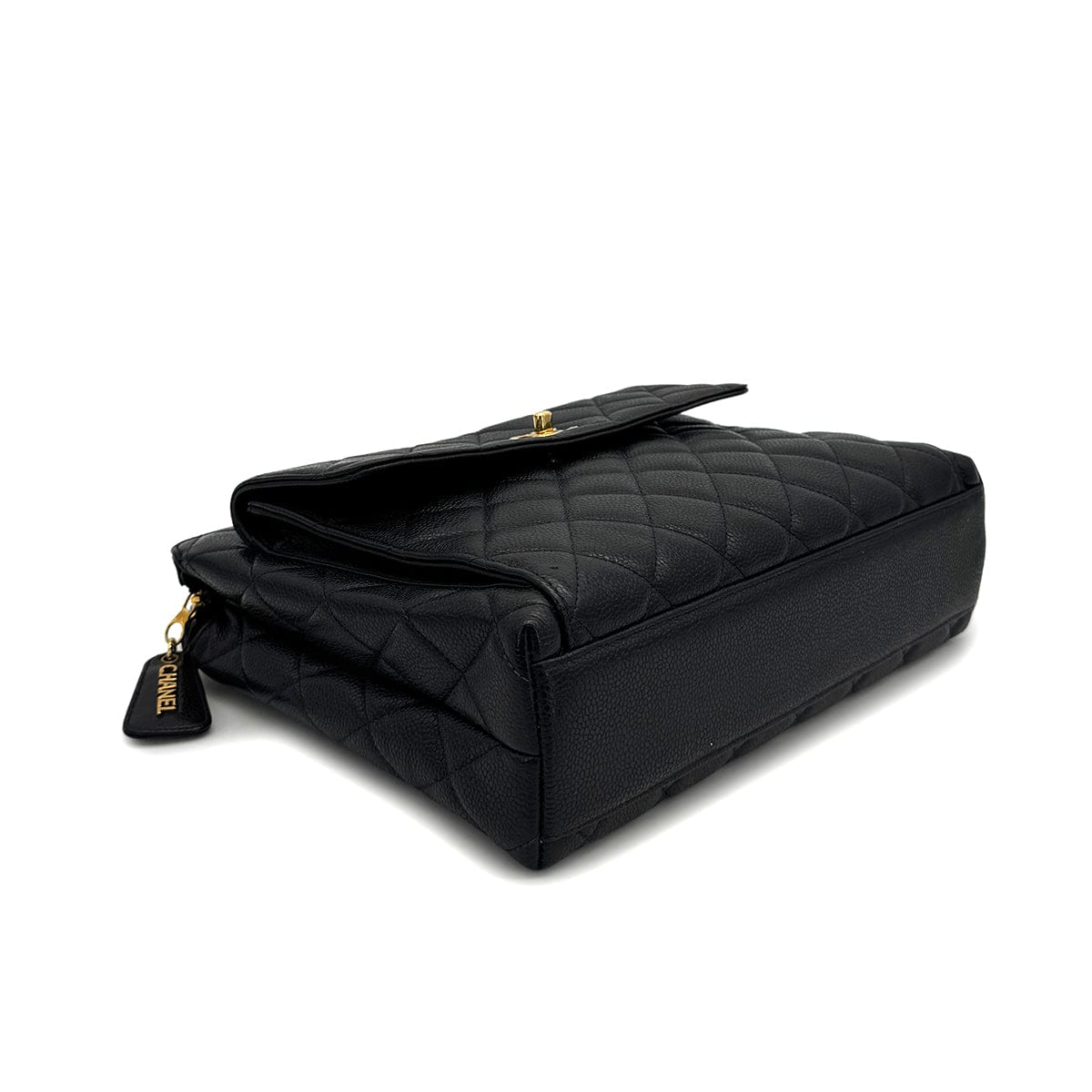 Luxury Promise Japan VINTAGE CHANEL MATELASSE CHAIN TOTE BAG BLACK CAVIAR SKIN GOLD HARDWARE 90318740