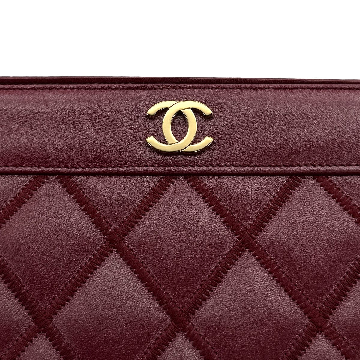 Luxury Promise Japan VINTAGE CHANEL MATELASSE CHAIN TOTE BAG BORDEAUX LEATHER GOLD HARDWARE 90319951