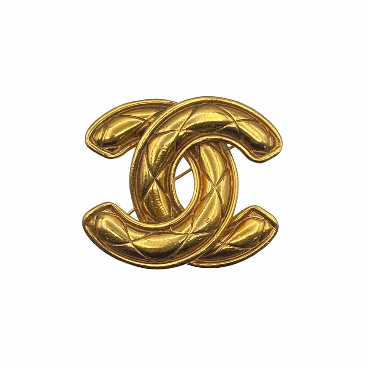 Luxury Promise Japan VINTAGE CHANEL MATELASSE COCOMARK BROOCH GOLD ACCESSORY 90312537