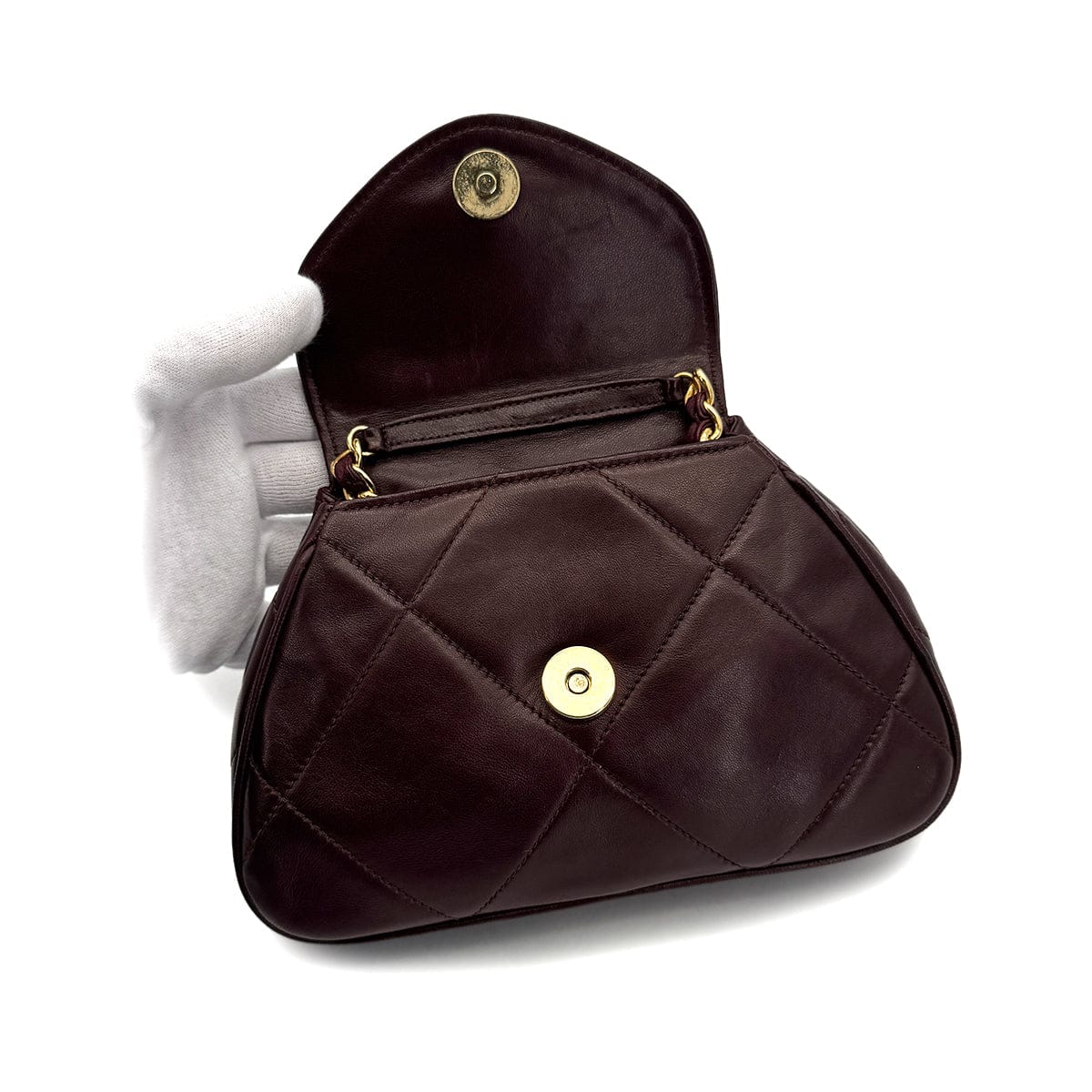 Luxury Promise Japan VINTAGE CHANEL MATELASSE COCOMARK CHAIN SHOULDER BAG BROWN LAMB SKIN GOLD HARDWARE 90324287