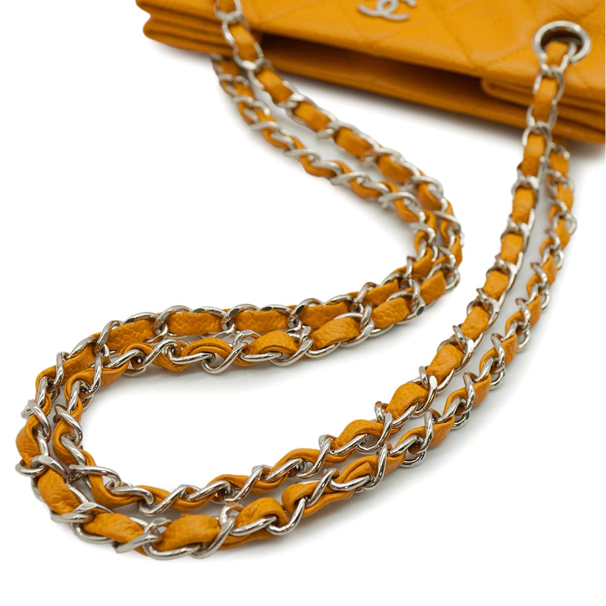 Luxury Promise Japan VINTAGE CHANEL MATELASSE COCOMARK CHAIN SHOULDER BAG ORANGE CAVIAR SKIN SILVER HARDWARE 90346146