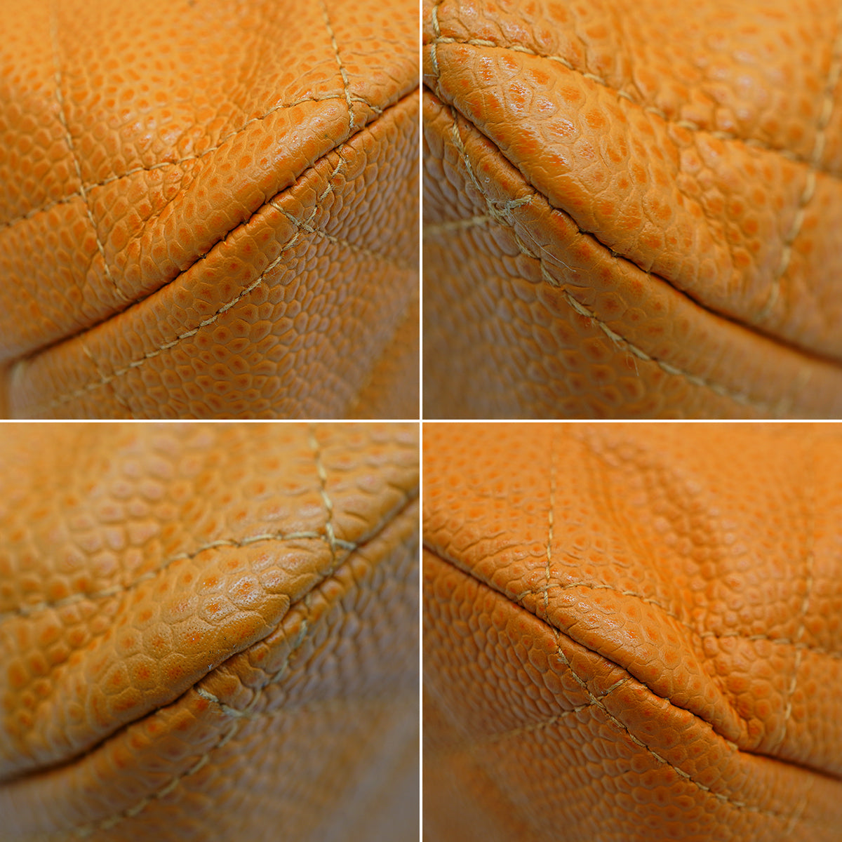 Luxury Promise Japan VINTAGE CHANEL MATELASSE COCOMARK CHAIN SHOULDER BAG ORANGE CAVIAR SKIN SILVER HARDWARE 90346146