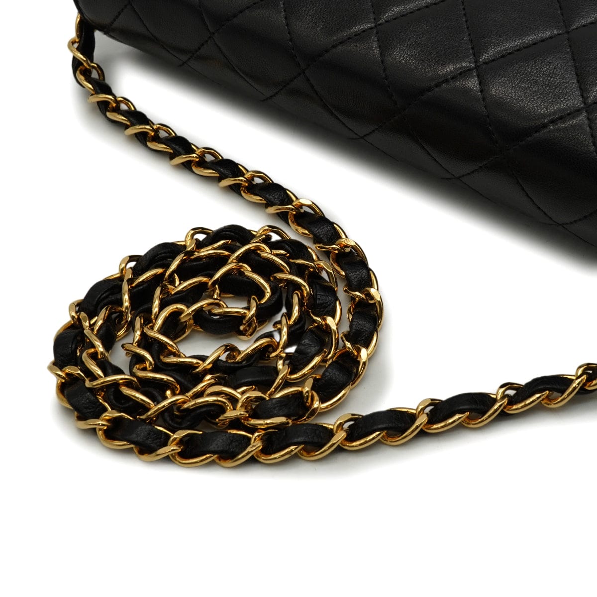 VINTAGE CHANEL MATELASSE COCOMARK PUSH LOCK CHAIN SHOULDER BAG BLACK LAMB SKIN GOLD HARDWARE 90346098