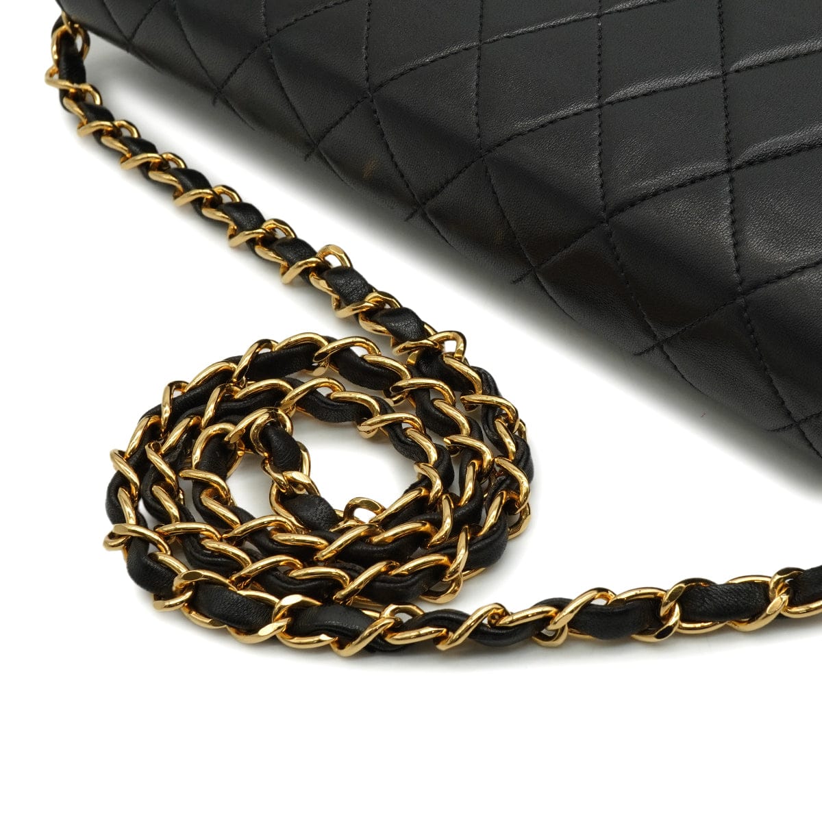 Luxury Promise Japan VINTAGE CHANEL MATELASSE COCOMARK PUSH LOCK CHAIN SHOULDER BAG BLACK LAMB SKIN GOLD HARDWARE 90346131