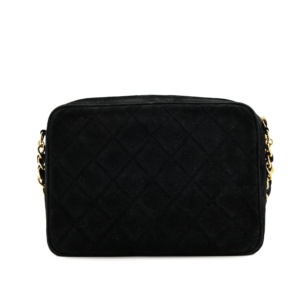 Luxury Promise Japan VINTAGE CHANEL MATELASSE FRINGE CHAIN SHOULDER BAG BLACK SUEDE GOLD HARDWARE 90317772