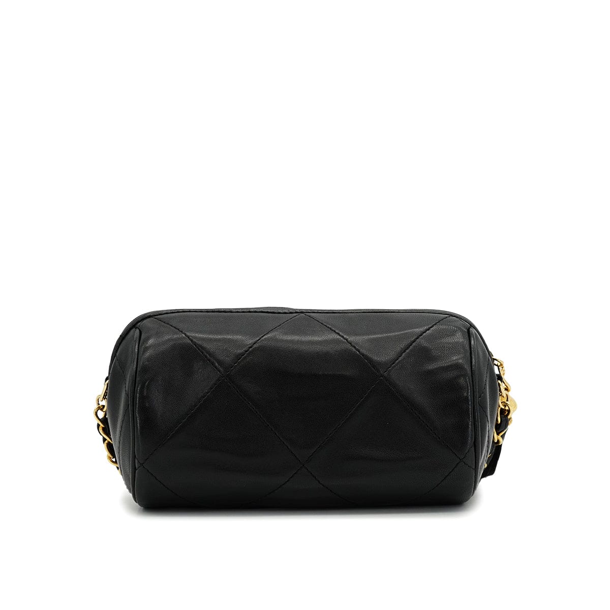 Luxury Promise Japan VINTAGE CHANEL MATELASSE FRINGE CHAIN SHUOLDER BAG BLACK LAMB SKIN GOLD HARDWARE 90327090