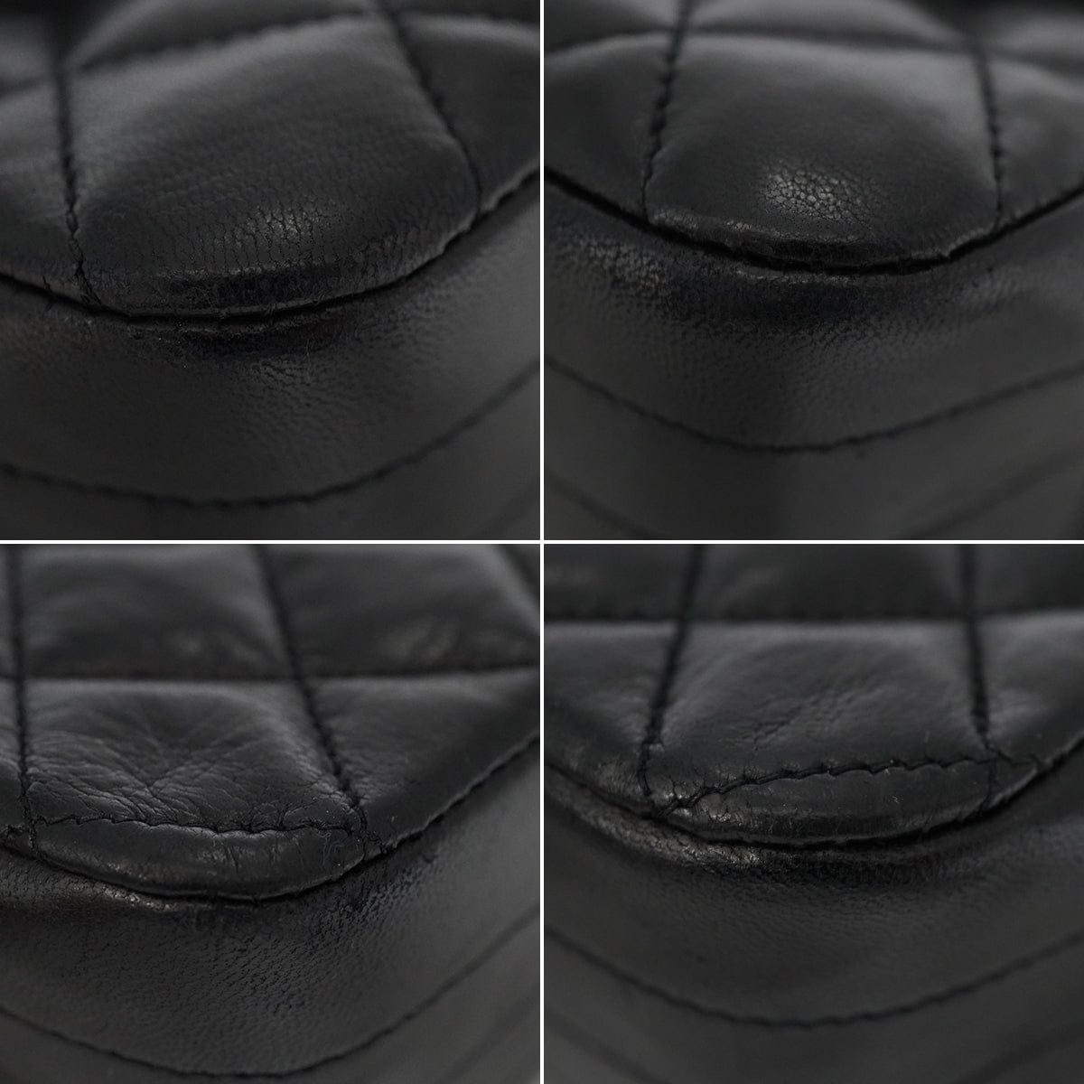 Luxury Promise Japan VINTAGE CHANEL MATELASSE HALF MOON CHAIN SHOULDER BAG BLACK LAMB SKIN 90344086