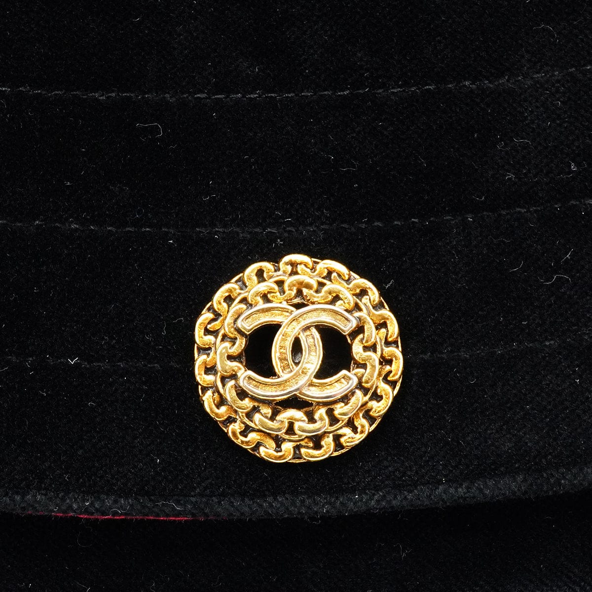 Luxury Promise Japan VINTAGE CHANEL MATELASSE HALF MOON CHAIN SHOULDER BAG BLACK VELOR GOLD HARDWARE 90340156