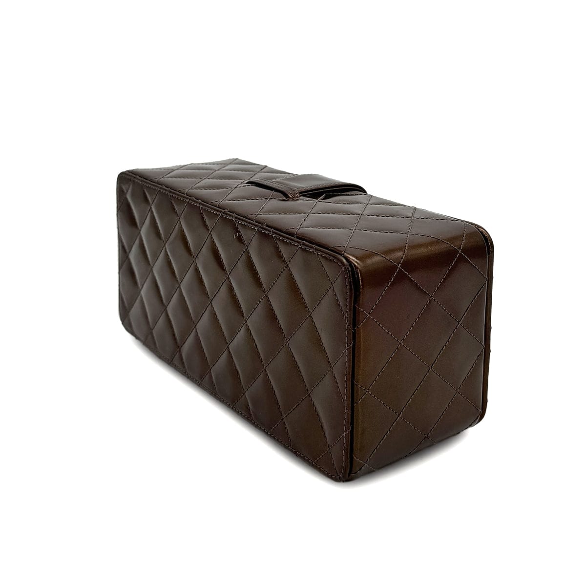Luxury Promise Japan VINTAGE CHANEL MATELASSE HAND BAG BROWN LEATHER GOLD HARDWARE 90313327