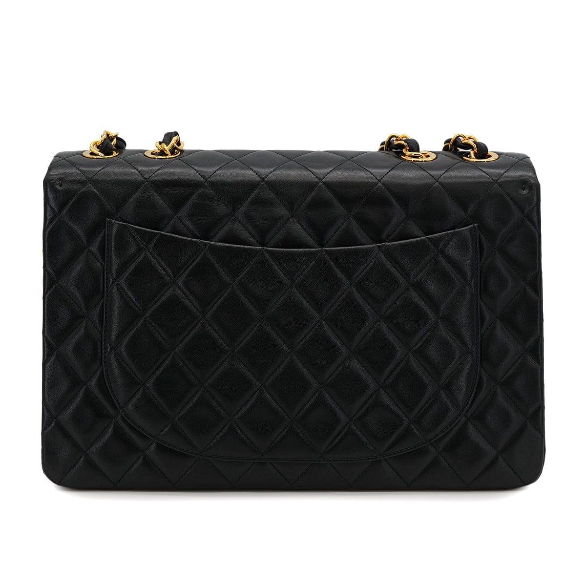 Luxury Promise Japan VINTAGE CHANEL MAXI MATELASSE 34 CHAIN SHOULDER BAG BLACK LAMB SKIN GOLD HARDWARE 90322910