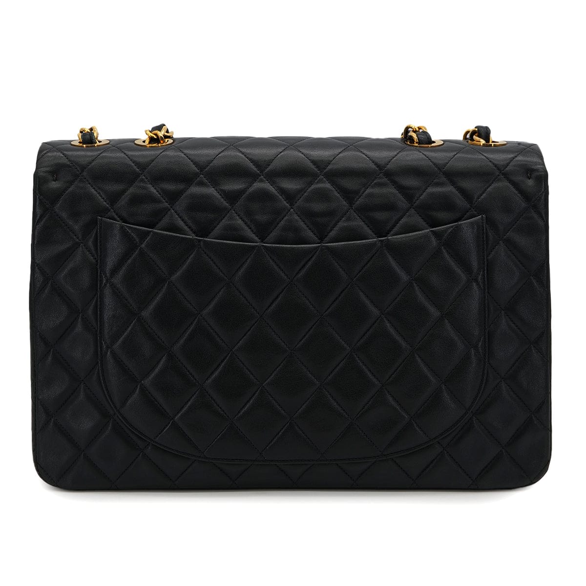 Luxury Promise Japan VINTAGE CHANEL MAXI MATELASSE 34 CHAIN SHOULDER BAG BLACK LAMB SKIN GOLD HARDWARE 90325320