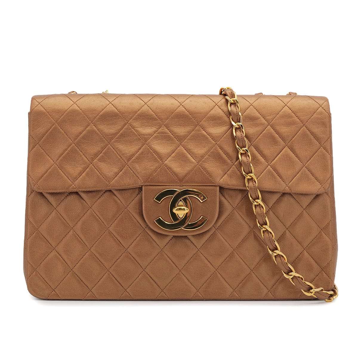 Luxury Promise Japan VINTAGE CHANEL MAXI MATELASSE 34 CHAIN SHOULDER BAG GOLD LAMB SKIN GOLD HARDWARE 90323205