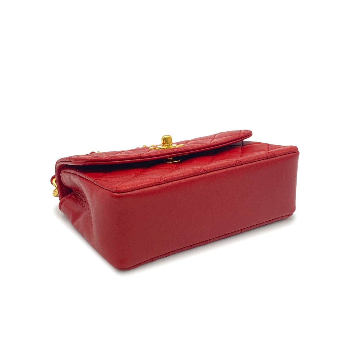 Luxury Promise Japan VINTAGE CHANEL MINI MATELASSE CHAIN SHOULDER BAG RED LAMB SKIN GOLD HARDWARE 90325272