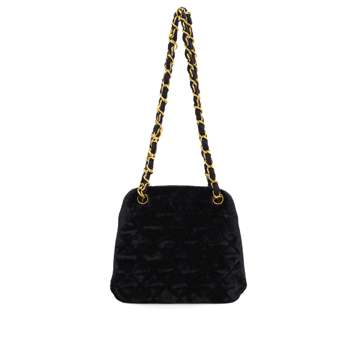 Luxury Promise Japan VINTAGE CHANEL MINI MATELASSE COCOMARK CHAIN HNAD SHOULDER BAG NAVY VELOR GOLD HARDWARE 90346106