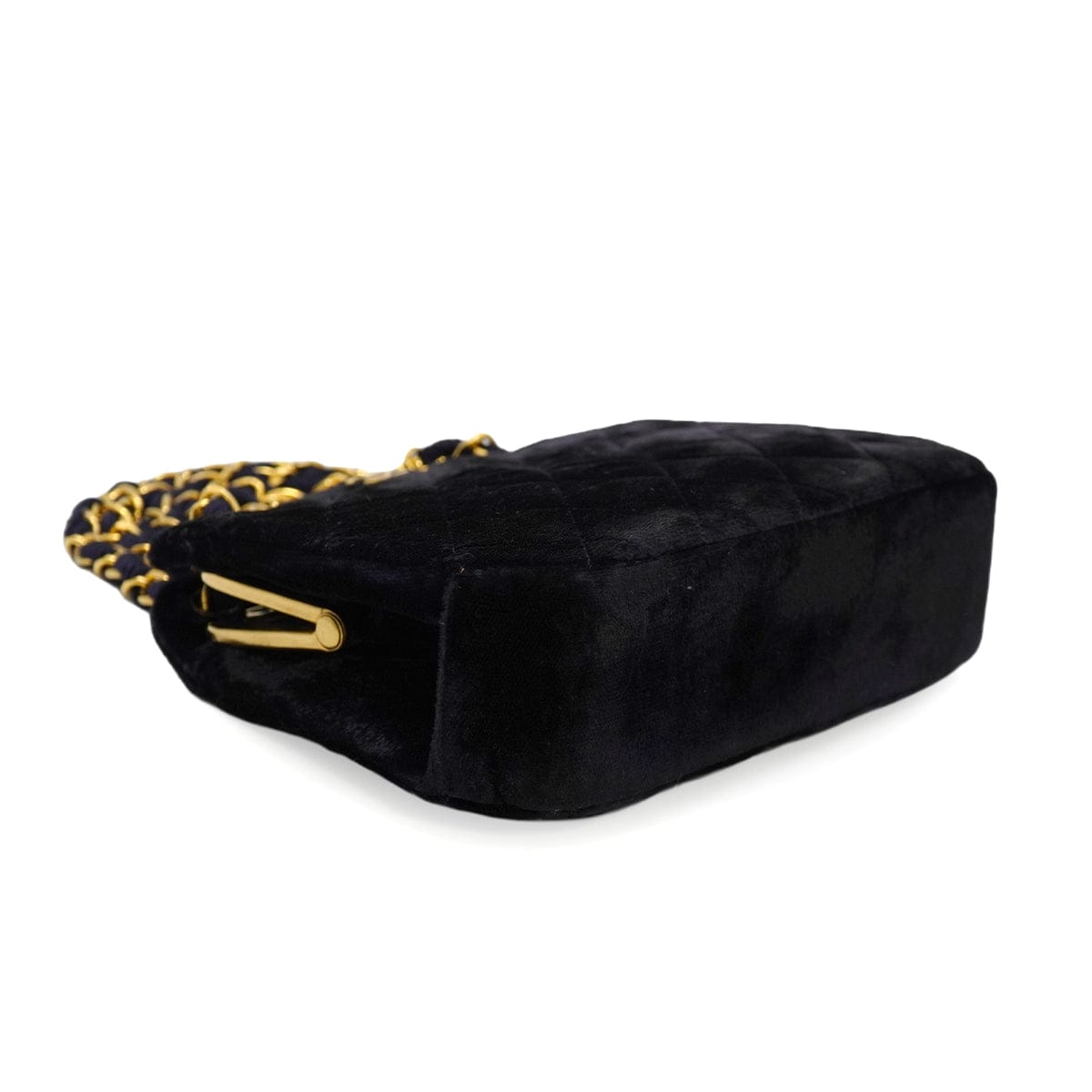 Luxury Promise Japan VINTAGE CHANEL MINI MATELASSE COCOMARK CHAIN HNAD SHOULDER BAG NAVY VELOR GOLD HARDWARE 90346106