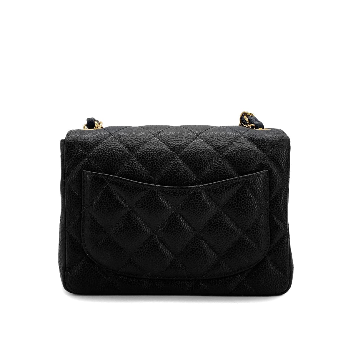 Luxury Promise Japan VINTAGE CHANEL MINI SQUARE 17 CHAIN SHOULDER BAG BLACK CAVIAR SKIN GOLD HARDWARE 90322283