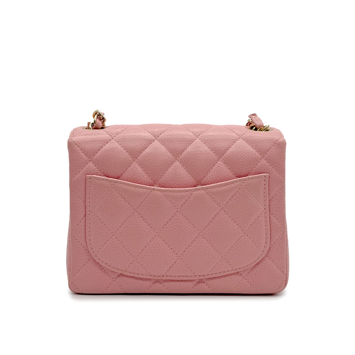 Luxury Promise Japan VINTAGE CHANEL MINI SQUARE 17 CHAIN SHOULDER BAG PINK CAVIAR SKIN GOLD HARDWARE 90313673