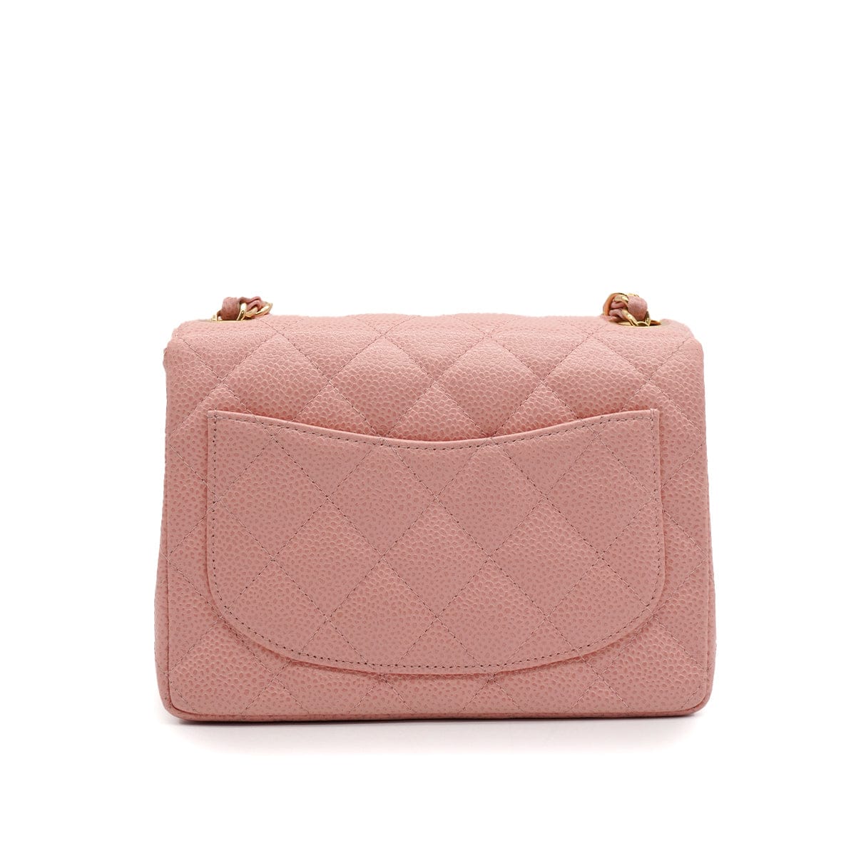 VINTAGE CHANEL MINI SQUARE 17 CHAIN SHOULDER BAG PINK CAVIAR SKIN GOLD HARDWARE 90346104