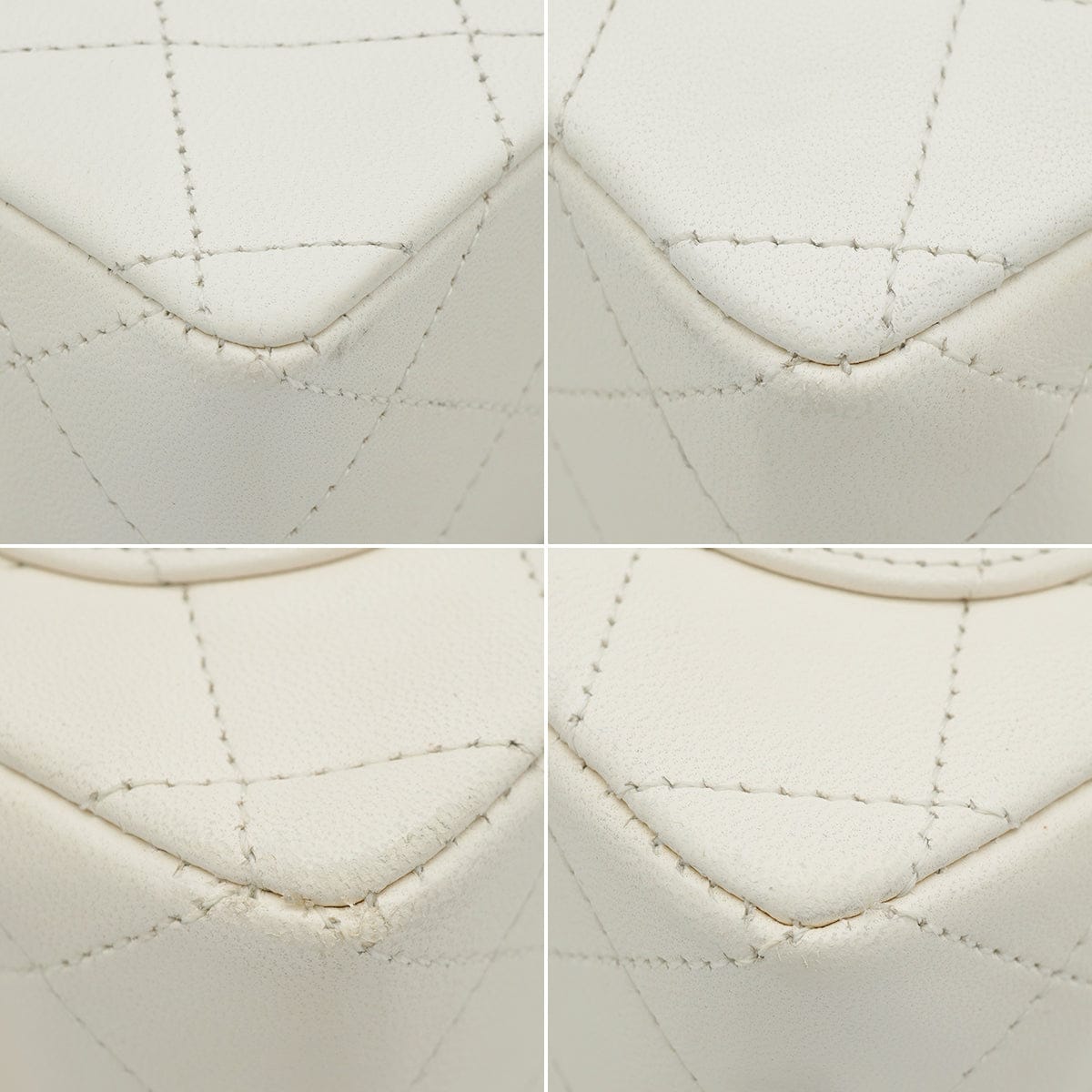 Luxury Promise Japan VINTAGE CHANEL MINI SQUARE 17 CHAIN SHOULDER BAG WHITE LAMB SKIN GOLD HARDWARE 90332914