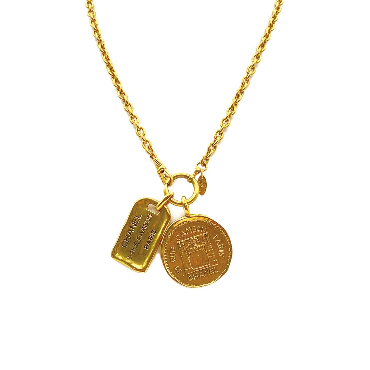 Luxury Promise Japan VINTAGE CHANEL NECKLACE 31 RUE CAMBON LOGO GOLD ACCESSORY 90312539